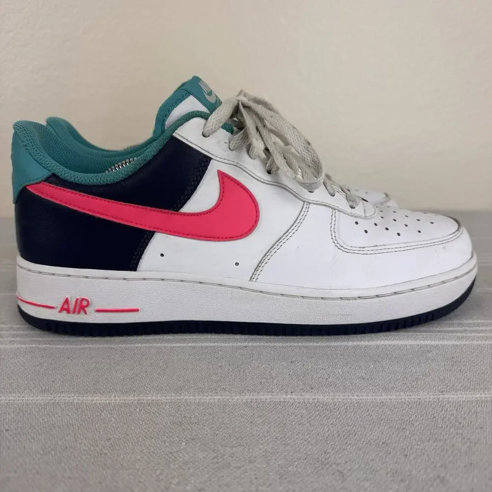 Nike Air Force 1 Low ‘07 90s Leather Athletic Sneakers Neon Pack White Multi 9.5